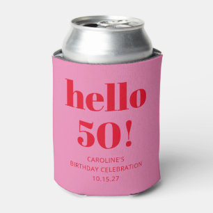 Fette moderne Ästhetik Rosa und Rot 50. Geburtstag Dosenkühler