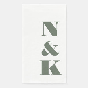Fette moderne Monogramm-Anfangsbuchstaben Hochzeit Serviette