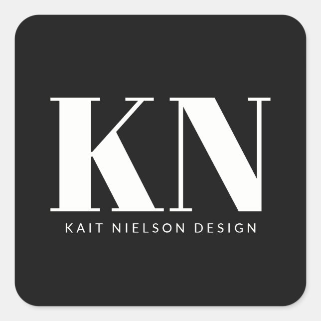 Fette moderne Monogramm-Initialen Professionell Sc Quadratischer Aufkleber (Vorderseite)