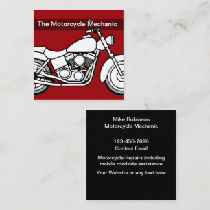 Fette moderne Visitenkarten für Motorradmechaniker Quadratische Visitenkarte