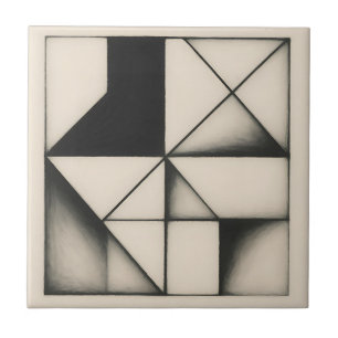 Fette monochrome geometrische Formen Fliese
