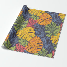 Fette Monstera-Blätter Tropical Geschenkpapier