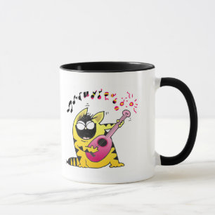 Fette musikalische Katze LOL Katzen-  Tasse