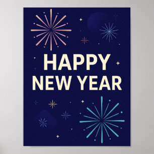 Fette Navy-Gold-Feuerwerke zur Feier 2026 Poster