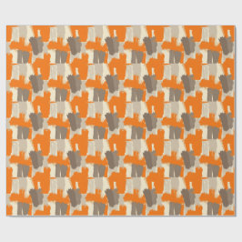 Fette orange Kunsthandstrich-Abstraktion Geschenkpapier