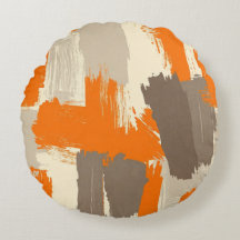 Fette orange Kunsthandstrich-Abstraktion 