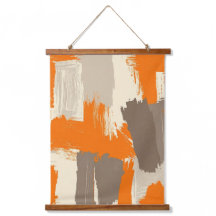 Fette orange Kunsthandstrich-Abstraktion 