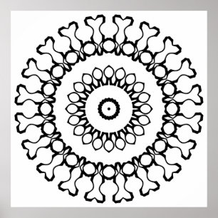 Fette Organische Mandala mit Petal Ring Symmetrie Poster