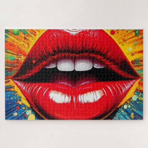 Fette Pop-Art-Lippen Leinwand