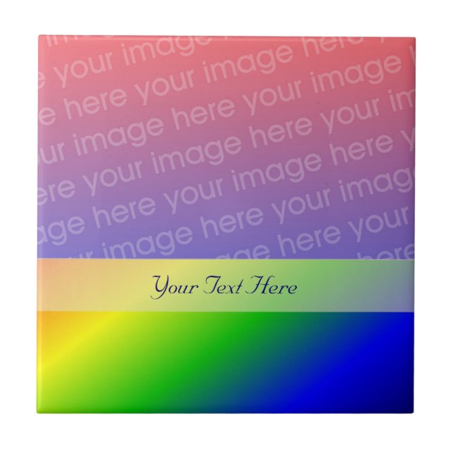 Fette Rainbow-Farbstreifen für Ihr Foto Fliese (Vorderseite)