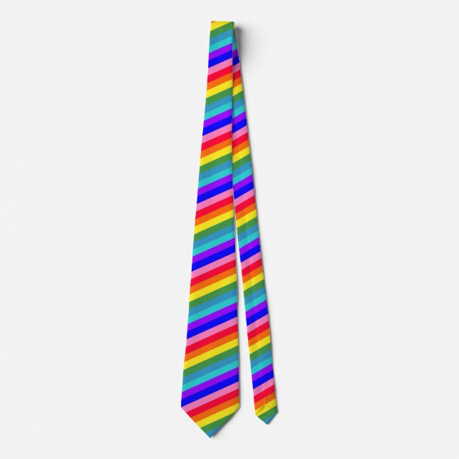 Fette Rainbow Stripes-Krawatte Krawatte (Vorderseite)
