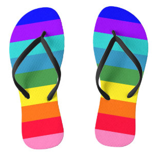 Fette Regenbogenstreifen Flip Flops