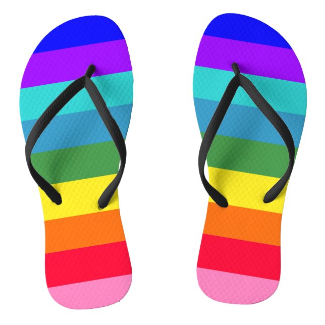 Fette Regenbogenstreifen  Flip Flops (Fußbett)