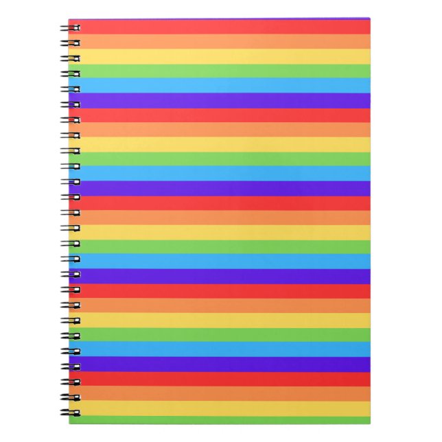 Fette Regenbogenstreifen Notizblock (Vorderseite)
