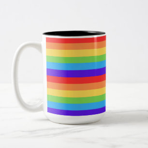 Fette Regenbogenstreifen Zweifarbige Tasse