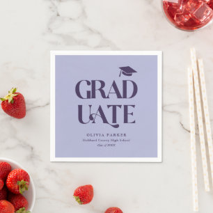 Fette Retro Graduate Lila Graduate Party Serviette