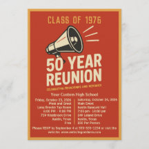 Fette Retro-Megaphon 50-Jahres-Hochschulabschlussf