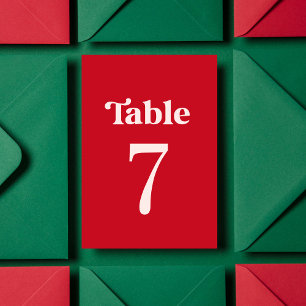 Fette Retro-Minimalistische Rote und Rosa-Tisch 7- Tischnummer