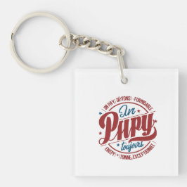 Fette Retro-Papy-Kreis-Typografie Schlüsselanhänger