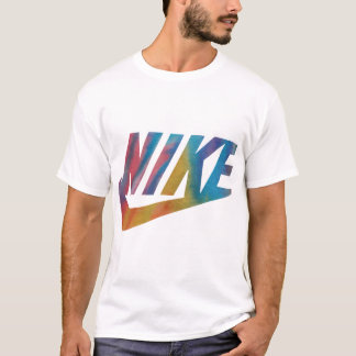 Fette Retro-Sport-inspirierte Regenbogen-Typografi T-Shirt