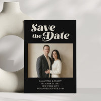 Fette Retro-Typografie Schwarz-Weiß-Foto-Hochzeit