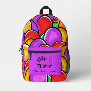 Fette Retro-Wellige Pop-Art-Tasche mit individuell Bedruckter Rucksack