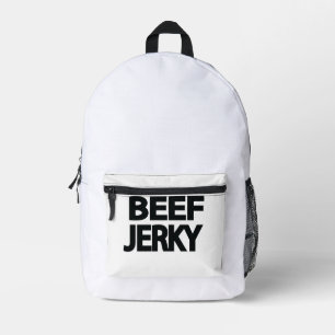 Fette Rindfleisch-Trockenfleisch-Typografie Bedruckter Rucksack