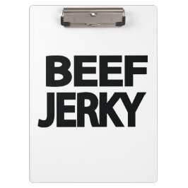 Fette Rindfleisch-Trockenfleisch-Typografie Klemmbrett
