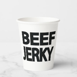 Fette Rindfleisch-Trockenfleisch-Typografie Pappbecher