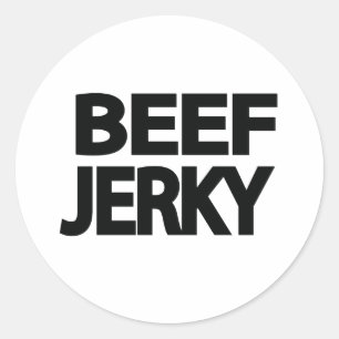 Fette Rindfleisch-Trockenfleisch-Typografie Runder Aufkleber