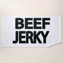 Fette Rindfleisch-Trockenfleisch-Typografie Strandtuch