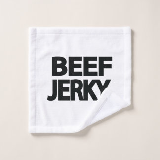 Fette Rindfleisch-Trockenfleisch-Typografie Waschlappen