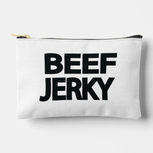 Fette Rindfleisch-Trockenfleisch-Typografie Zubehörtasche