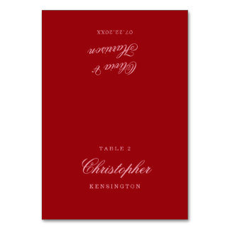 Fette Rosa Rote Minimalistische Schrift Hochzeitsp Tischnummer
