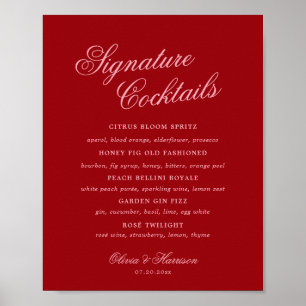Fette rosa rote Schriftzug-Getränkekarte Poster