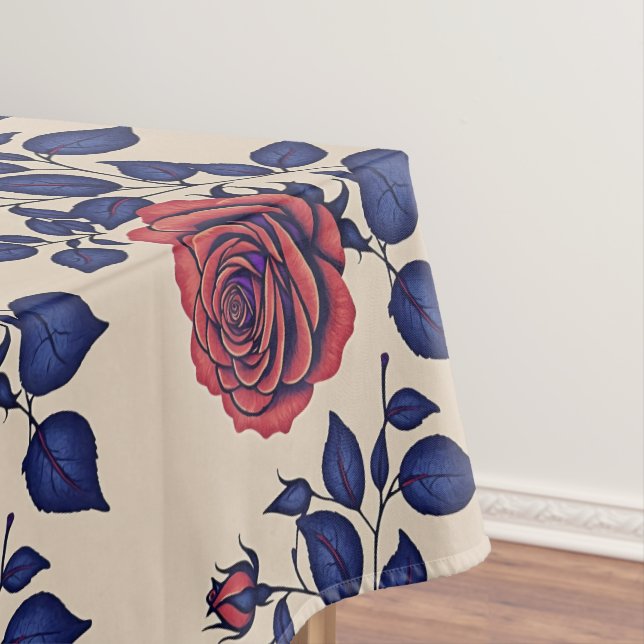Fette rot gemalte Rosen  Tischdecke (Beispiel)