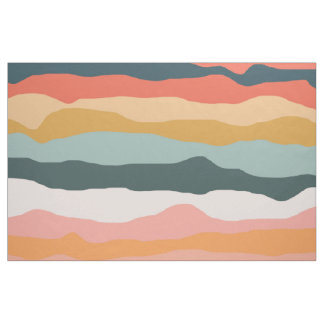 Fette rote blaue orange wellige Streifen Y2K Retro Stoff