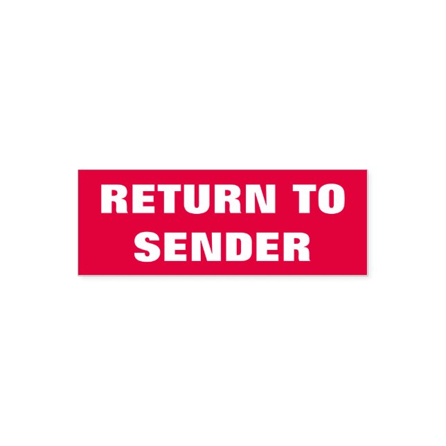 Fette "RÜCKKEHR ZUM SENDER"-Briefmarke Permastempel (Design)