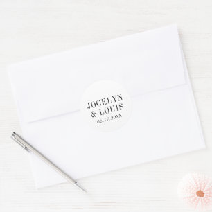 Fette Schwarz-Weiß-Moderne Hochzeit Runder Aufkleber