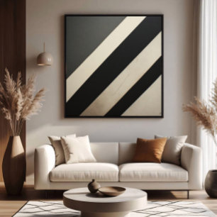 Fette Schwarz-Weiß-Streifen Minimalist Poster
