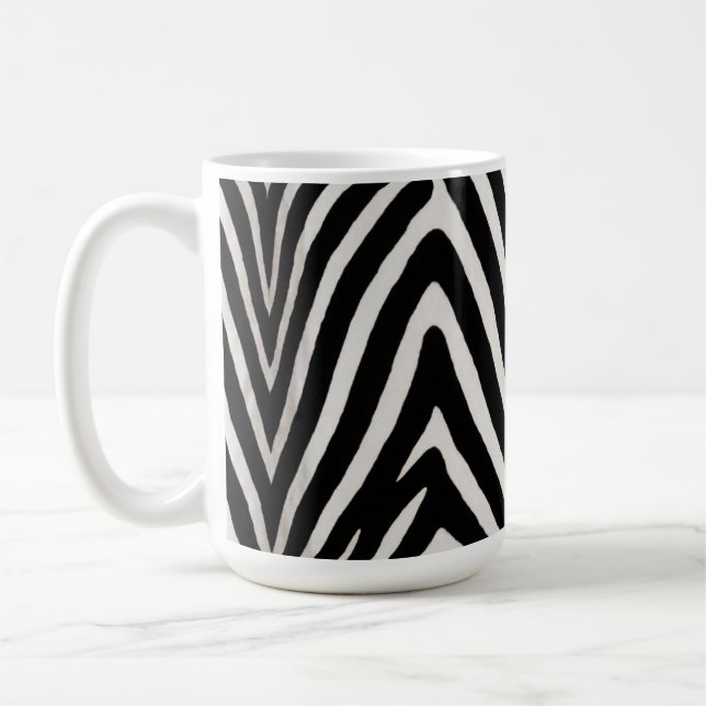 🖤 Fette Schwarz-Weiß-Zebra-Moderne 🖤 Kaffeetasse (Links)
