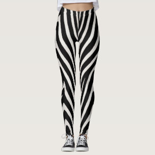 🖤 Fette Schwarz-Weiß-Zebra-Moderne-Style 🖤 Leggings