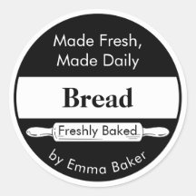Fette schwarze Bäckerei-Frischbrot-Etikettenaufkle
