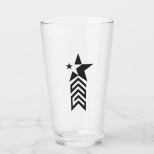 Fette schwarze geometrische Sterne Glas