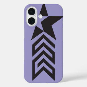 Fette schwarze geometrische Sterne iPhone 16 Hülle