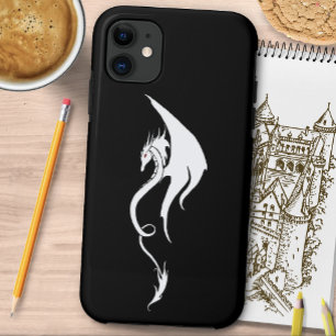 Fette schwarze weiße Stammes-Drache-Illustrationsg Case-Mate iPhone Hülle