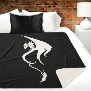 Fette schwarze weiße Stammes-Drache-Illustrationsg Sherpadecke