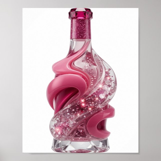 Fette Silberne ABSTRACT ART Mode Druck Poster (Vorne)