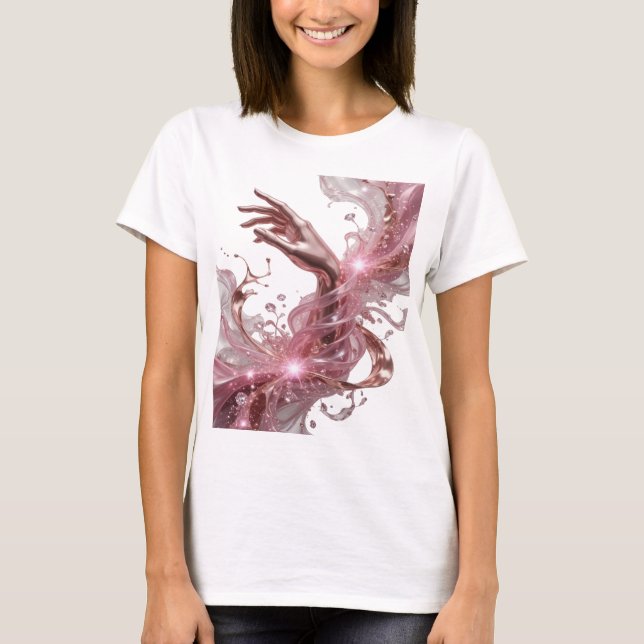 Fette silberne HANDS OF ETERNITY Statement Design T-Shirt (Vorderseite)