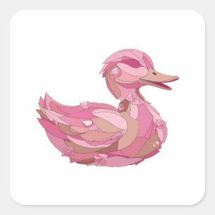 Fette Silberne PINK ENTE MIT DIAMANTEN Sticker Des